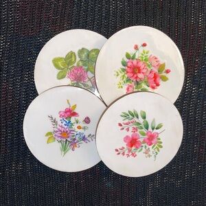 Floral Handmade Resin-coated Wood Coaster Set FREE SHIPPING 🎉🥳
